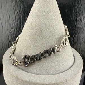Cancer  Zodiac Horoscope Bracelet Silver Tone Adjustable 7.5”